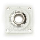 FPL206,  FSB,  White composite 4-bolt square flange,  with Stainless steel insert