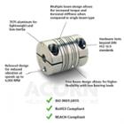 PCMR25-6-6-A,  Ruland,  Aluminium clamp style four beam coupling